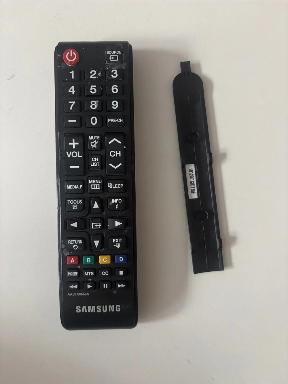 Set of 2 Samsung Black Remote Controls with Multicolor Function Keys